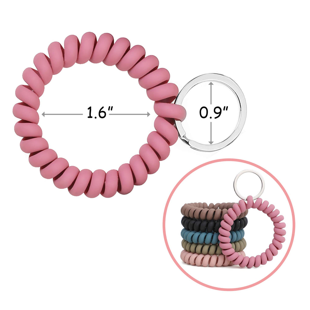 6PCS Stretchable Wristband Wristlet Keychain Wrist Key Chain Wristlet,Spring Flexible Spiral Wrist Coil Wrist Key Holder Key Ring for Sauna Gym Pool ID Badge and Outdoor Sports