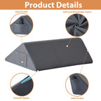 BIEEZZK Knee Wedge Pillow for Pain Relief - Memory Foam Leg Elevation Pillow for Post-Surgery Recovery, Sciatica, Hip & Back Support - Knee Wedge for Sleeping, Ankle & Joint Care, Velvet Grey