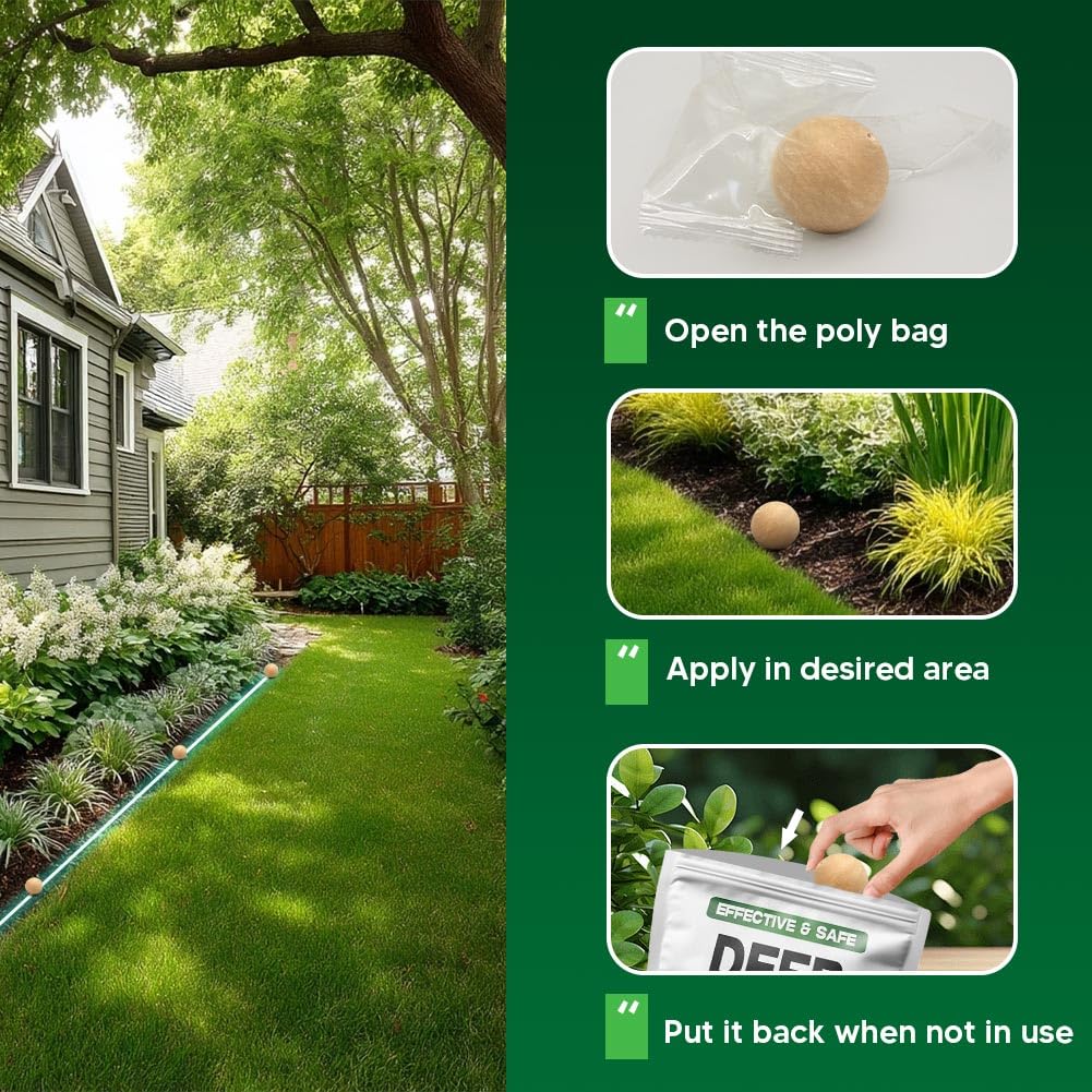 LAQDECDV Deer Repellent Outdoor, Rabbit Repellent for Garden, Deer & Rabbit Deterrent for Plants, Deers Repellant for Yard, Bunny Repellents, Keep Deer, Elk, Moose, Hares Away from Flower- 8 Pack