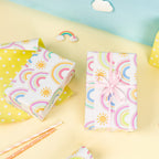 WRAPAHOLIC Reversible Wrapping Paper - Mini Roll - 17 Inch x 33 Feet - Rainbows Design, Perfect for Birthday, Party, Holiday, Wedding, Baby Shower