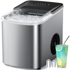 38lbs per Day Ice Maker Machine, Large Capacity Countertop Self-Cleaning, Fast Making 9 Ice Cubes in 3.5 Mins, 2 Bullet Sizes, Quiet Operation for Kitchen, Camping, RV, and Parties