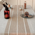 Deep Dream Tablecloths, Waterproof Table Cloth, Linens Wrinkle Free Anti-Fading, Rustic Table Cover Decoration for Kitchen Dinning Christmas (Rectangle/Oblong, 55''x102'',8-10 Seats, Light Coffee)