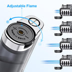 Torch Lighter Butane Refillable Triple Jet Flame Torch Lighters, Windproof Adjustable Flame Butane Torch Lighter with Punch 2 Pack (without Fuel)