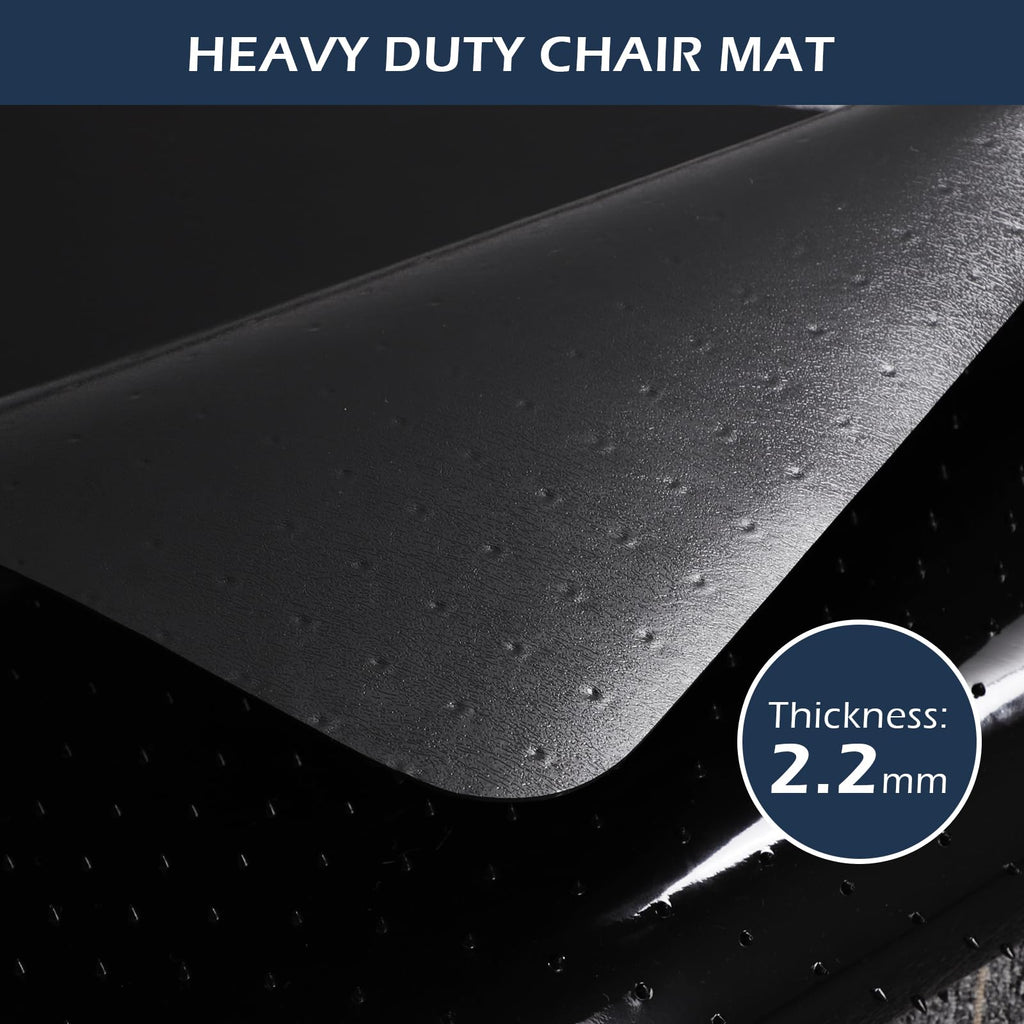 SALLOUS Chair Mat for Carpeted Floors, 60"x46" Heavy Duty Chair Mat for Carpet, Chair Mat with Grips, Floor Protector Rolling Computer Desk Floor Mat for Home Office (Black)