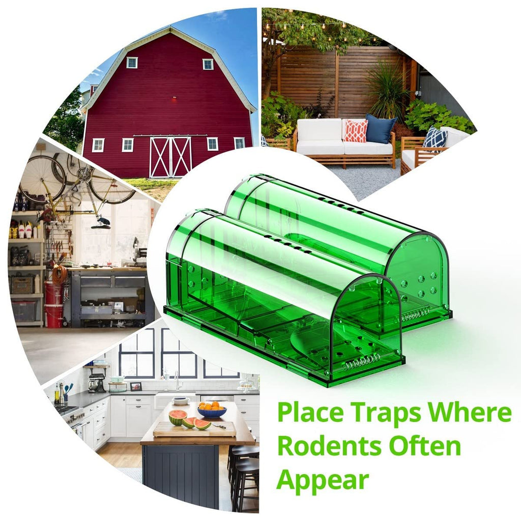Mouse Traps, Humane Mouse Trap, Easy to Set, Mouse Catcher Quick Effective Reusable and Safe for Families -2 Pack