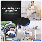 SERENESITZ Serene Sitz Orthopedic Seat Cushion, Serensitz Orthopedic Seat Cushion, Ergonomic Memory Foam Seat Cushion for Office Chair Cushion, Car Seat, Airplane, Sciatica & Back Pain Relief (Black)