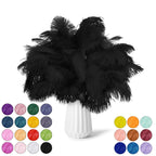 NEWONG 30pcs Black Ostrich Feathers Natural Bulk 13-16in(33-40cm) Vase Craft Wedding Home Party Centerpieces Christmas Day Decoration