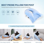 Beatvive Face Down Pillow for Sleeping, Prone Pillow for Vitrectomy or Retinal Surgery, Adjustable Height Prone Face Down Sleep, Retina Lying Eye Surgery Recovery (Dot-Light Blue)