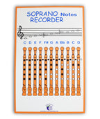 PLUM ROSE Rainbow Recorder Finger Chart (11x17) Recorder Learn to Play - Play the Recorder (Orange)