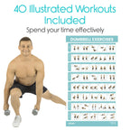 Vive Dumbbell Workout Poster - Home Gym Exercise for Upper, Lower, Full Body - Laminated Bodyweight Chart for Back, Arm, Core and Legs - Free Weight Building Guide For Men, Women, Elderly (30" x 17")