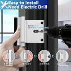 Door Reinforcement Lock Withstands 800lbs of Force - White Extra Proof Door Lock for Kids Safety Drilling Required, Prevents Unauthorized Entry, Add a Door Security Lock for Home Safety & Privacy