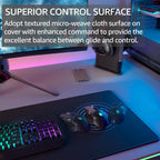 KTRIO Large Gaming Mouse Pad with Superior Micro-Weave Cloth, Extended Desk Mousepad with Stitched Edges, Non-Slip Base, Water Resist Keyboard Pad for Gamer, Office & Home, 31.5 x 11.8 in, Black