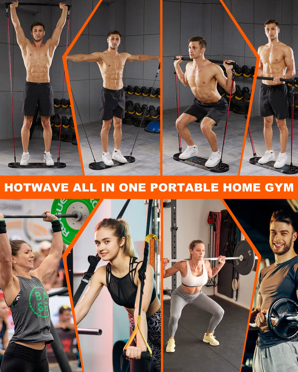 HOTWAVE 20 in 1 Push Up Board with 16 Gym Accessories.Pushups Bar with Resistance Bands,Portable Home Workout Equipment,Strength Training for Men and Women