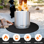 Huchiz 59" Fire Pit Mat for Solo Stove Bonfire, Double-Sided Fireproof Under Grill Mat Deck Patio Protector Pad, Round BBQ Mat for Solo Stove Accessories, Easy to Clean, Reusable