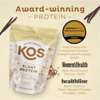 KOS Vegan Protein Powder, No Erythritol, Vanilla - USDA Organic Pea Protein Blend, Plant Based Superfood Rich in Vitamins & Minerals - Keto, Dairy Free - Meal Replacement for Women & Men, 14 Servings