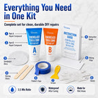 Tub Repair Kit White, Tub Chip and Bathtub Repair Kit for Enamel, Fiberglass, Acrylic, Porcelain, Patch and Repairs Chips, Crack, Scratches, Rust, Holes on Tubs, Toilet, Sink, Shower, Tray in Bathroom