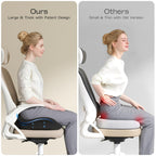 ZZ-WELL Seat Cushions for Office Chairs - Patented Coccyx Cushion for Tailbone Pain - 21.2" W x 16.5" L Extra Large Memory Foam Seat Cushion with Removable Cover