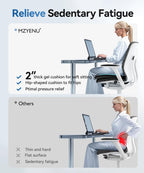MZYENU Gel Seat Cushion, Cool Chair Cushion for Office Chairs, Driving Car Cushions Breathable, Wheelchair Cushions for Pressure Relief, Back Pain for Seat Cushion, Chair Pad with No-Slip Cover