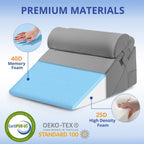 Sasttie Wedge Pillow Set for After Surgery, Adjustable Orthopedic Bed Wedge Pillow Set for After Surgery, Sleeping, Acid Reflux, Back Pain, and Recovery, Dark Grey