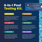 Lupo 6-in-1 Pool Test Kit | Pool Testing Kit for Residential Swimming Pools & Spas for Testing Total Chlorine, Total Bromine, pH, Base Demand, Acid Demand & Total Alkalinity Quick & Accurate Testing