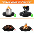 Huchiz 59" Fire Pit Mat for Solo Stove Bonfire, Double-Sided Fireproof Under Grill Mat Deck Patio Protector Pad, Round BBQ Mat for Solo Stove Accessories, Easy to Clean, Reusable