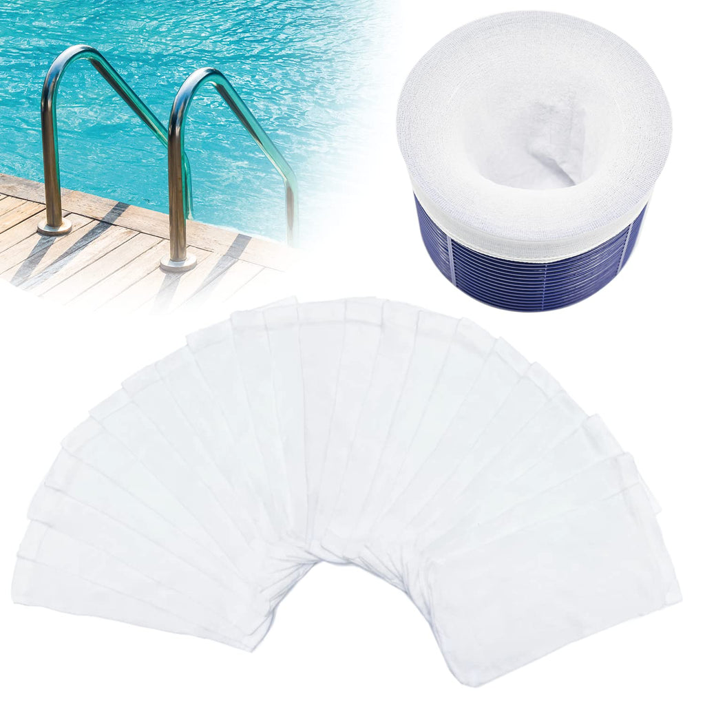 chicarry 100 Pack Pool Skimmer Socks, Reusable Pool Socks for Skimmer Basket, Skimmer Socks for Above Ground & Inground Pool (100 Pack)