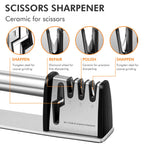 Knife Sharpeners, 4 in 1 Professional Chef's Kitchen Knife Accessories, Kitchen Blade & Scissors Sharpening Tool, Manual Knife Sharpener for Kitchen Knife