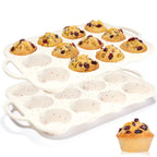 Silicone Muffin Pan, with Metal Reinforced Frame 2.8 Inch Regular Size Silicone Cupcake Pan Nonstick 12 Cups for Baking Homemade Muffins, Cupcakes, Egg Bites 2 Pack Dishwasher Safe BPA Free