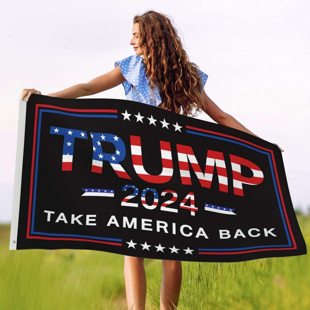 Trump 2024 Flag 3x5 Donald Trump 2024 Take America President Back Flags Made in USA Outdoor Double Sided 3 Ply Heavy Duty Banner with 2 Brass Grommets UV protection Fade Resistant for Indoor Outdoor
