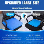 Gel Seat Cushion for Long Sitting Pressure Relief (Super Large & Thick) - Non-Slip Gel Chair Cushion for Back,Sciatica,Tailbone Pain Relief - Seat Cushion for Office Desk Chair,Car Seat,Wheelchair