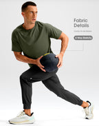 Mens Workout Shirts Quick Dry Athletic Running T-Shirts Short Sleeve Cooling Moisture Wicking Gym Active Tee Tops Olive L