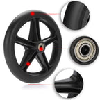 OwnMy 2PCS of 8 Inch Black Rubber Wheelchair Replacement Wheels Wheelchair Front Wheels Anti-Slip Rollator Walker Replacement Casters Rollers Wheels Universal Wheelchair Replacement Wheel Accessories