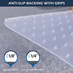 SALLOUS Clear Heavy Duty Chair Mat for Carpeted Floors - 48" x 36" Gaming and Rolling Desk Floor Mat With Grips for Home Office