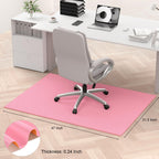 Hsurbtra Office Chair Mat for Hardwood Floor, 31.5" x 47" Ultra Thick Non-Slip Computer Chair Mat, Heavy Duty Floor Protector, Large Desk Rug for Office Home, Pink
