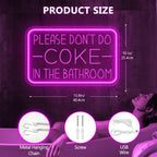 Please Don't Do Coke in The Bathroom Neon Sign for Wall Decor,USB Powered LED Neon Light with Adjustable Brightness,Light Up Sign for Party Decor,Bathroom,Christmas Gifts