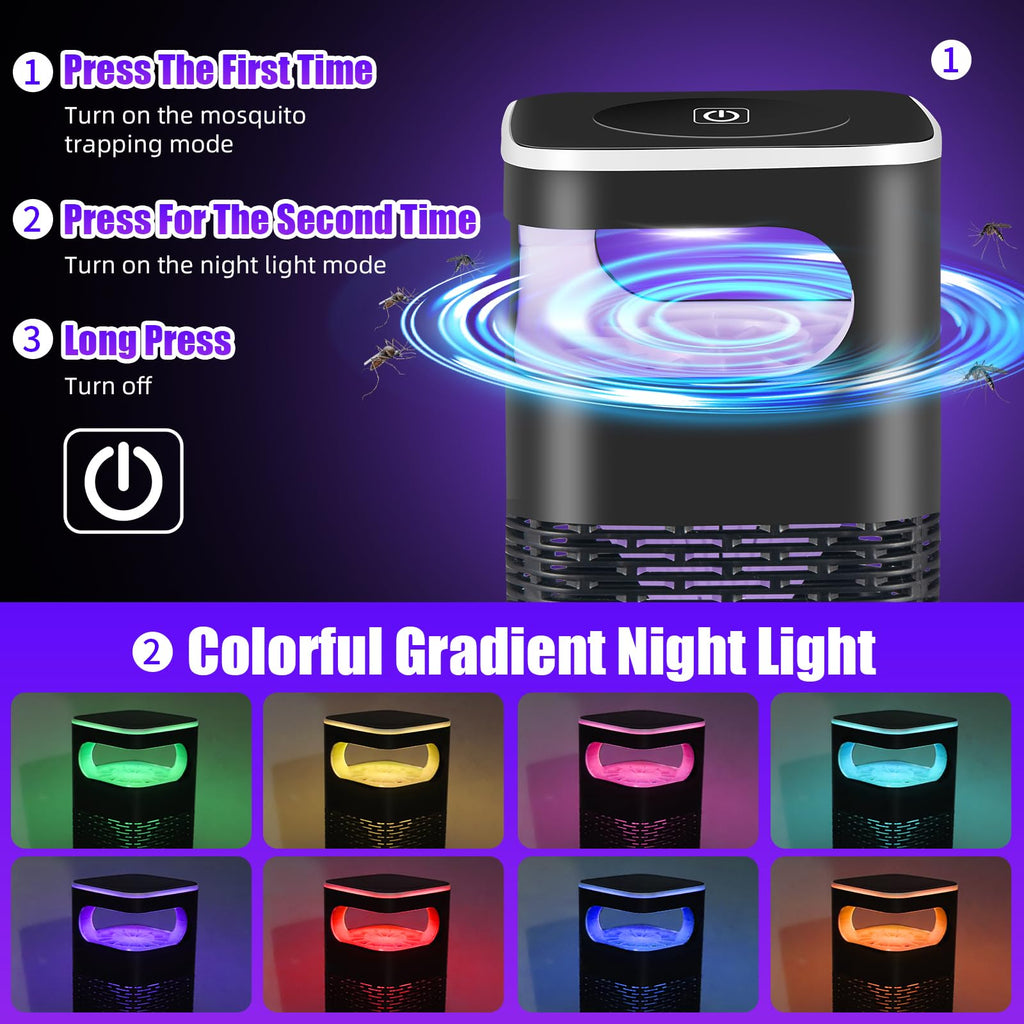 2024 Newly Bug Zapper Indoor,Fly Traps Indoor for Home,Mosquito Zapper Indoor Mosquito Killer,UV Bug Light Trap Mosquito Trap with Auto Suction to Catch Bug Mosquito Moths Gnats for Indoor Outdoor