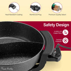 Electric Hot Pot with Divider Hotpot Pot Electric Cooker Shabu Shabu Pot 110V Non-Stick 6L BPA FREE Fondue Chinese Hot Pot