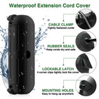 Flemoon [3 Pack] Outdoor Extension Cord Safety Cover with Waterproof Seal, Weatherproof Electrical Connection Box to Protect Outdoor Outlet, Plug, Socket, Christmas Holiday Decoration Light, Black