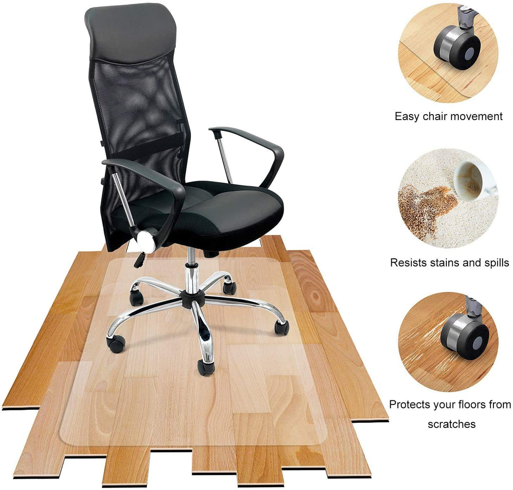 Azadx Office Chair Mat for Hardwood Floor 36 X 48, Plastic Mat for Office Chair Easy Glide on Hard Floors, Clear Computer Chair Mat Office Floor Mat Protector for Wood Floors