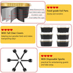 LNYZQUS 10oz Mini Cake Pans With Lids 40 Pack, Aluminum Foil Square Cupcake Liners Brownie Baking Cups,Disposable 4”x4” Large Cupcake Pan,Jumbo Muffin Tin Ramekins Holders-Black In Gold