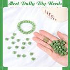 Hicarer 120 Pcs Rhinestone Beads for Jewelry Making 10mm Shiny Crystal Diamond Clay Beads Disco Ball Polymer Clay Round Bead Bulk for Crafting DIY Bracelet Necklace Earring Christmas(Fruit Green)