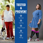 Iseasoo Plus Size Compression Socks for Women & Men Wide Calf 20-30mmhg Extra Large Support Socks for Nurses Circulation(2XL)