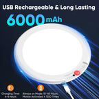 Rechargeable Motion Sensor Ceiling Light with Remote, Battery Operated Closet Light No Wiring, Wireless LED Shower Lights, 3 Colors Dimmable Indoor Overhead Lamp for Closet Shower Pantry Shed Hallway