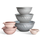 COOK WITH COLOR Mixing Bowls with Lids - 12 Piece Plastic Nesting Bowls Set includes 6 Prep Bowls and 6 Lids, Diamond Design - Microwave Safe (Mint)