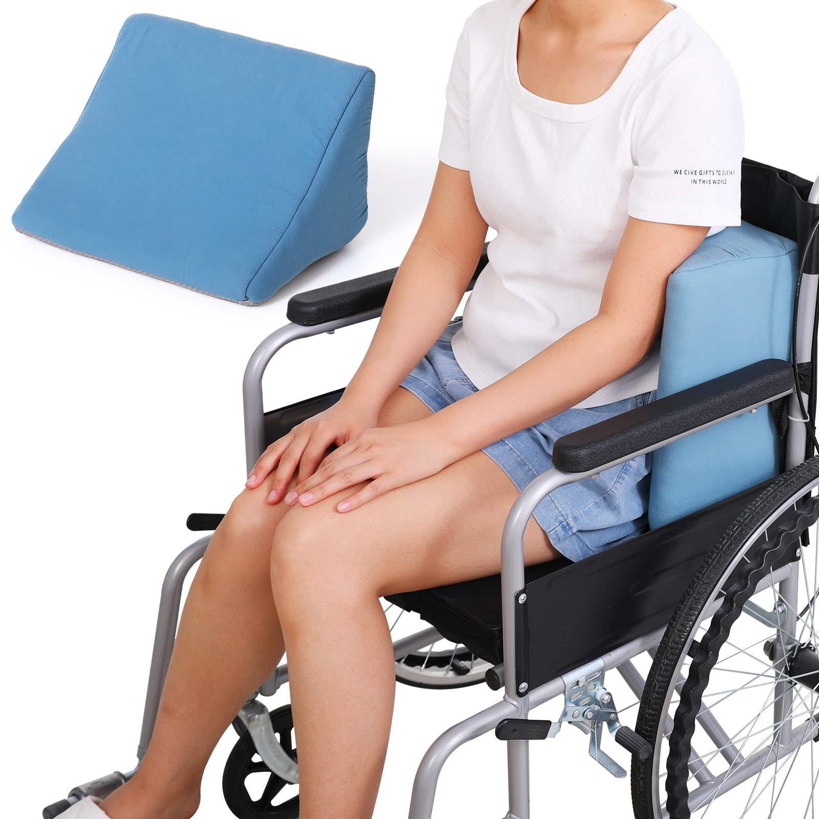 Beuuatm Lateral Support for Wheelchair Side Guards, Wheelchair Back Support Wedge Cushion for People Unable to sit Upright in wheelchairs