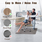 Blvornl Office Chair Mat for Hardwood Floor, 47.2" x 60" Desk Chair Mat for Hard Wood and Tile Floor, Large Anti-Slip Hard Floor Protector Rolling Chair Mat, PVC Mat Desk Rug for Office, Dark Grey