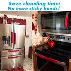 Volecy 5 PCS Refrigerator Door Handle Covers, Velvet Christmas Red Decors Keep Appliance Clean for Fridge Microwave Stove Bathroom Keep Off Stains Dust Fingerprint Prevent Spread (Red)