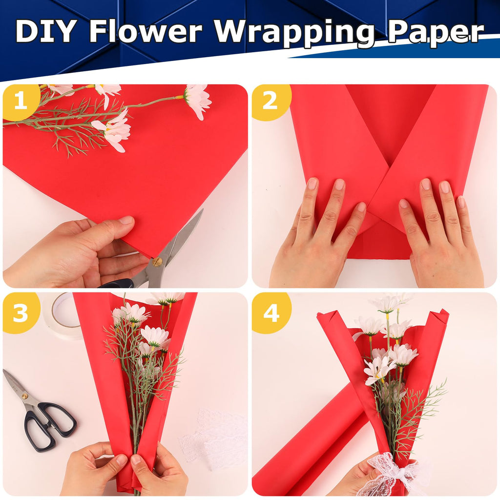 Vanhench 36" x 2520" (210') Christmas Wrapping Paper for Men Women Kids, Red Wrapping Paper Roll, Solid Color Art Kraft Craft Paper for Wedding, Birthday, Bouquet Flower Poster Bulletin Board Paper