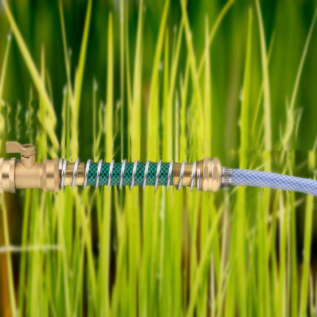 JEEKER Hose Extension Adapter, Garden Hose Kink Protector with Coil Spring, RV Flexible Hose Protector 3/4" GHT Thread, 2 Pack