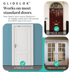 4 Pack – GlideLok Child Safety Door Top Lock | Adults Can Operate from Either Side | Works on Interior & Exterior Doors | for Elderly Caregivers, Toddler Parents